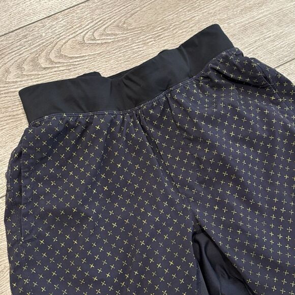 Lululemon T.H.E. Lined Shorts Mens M Black Geometric 9” Drawstring Gym Athletic - Picture 2 of 7